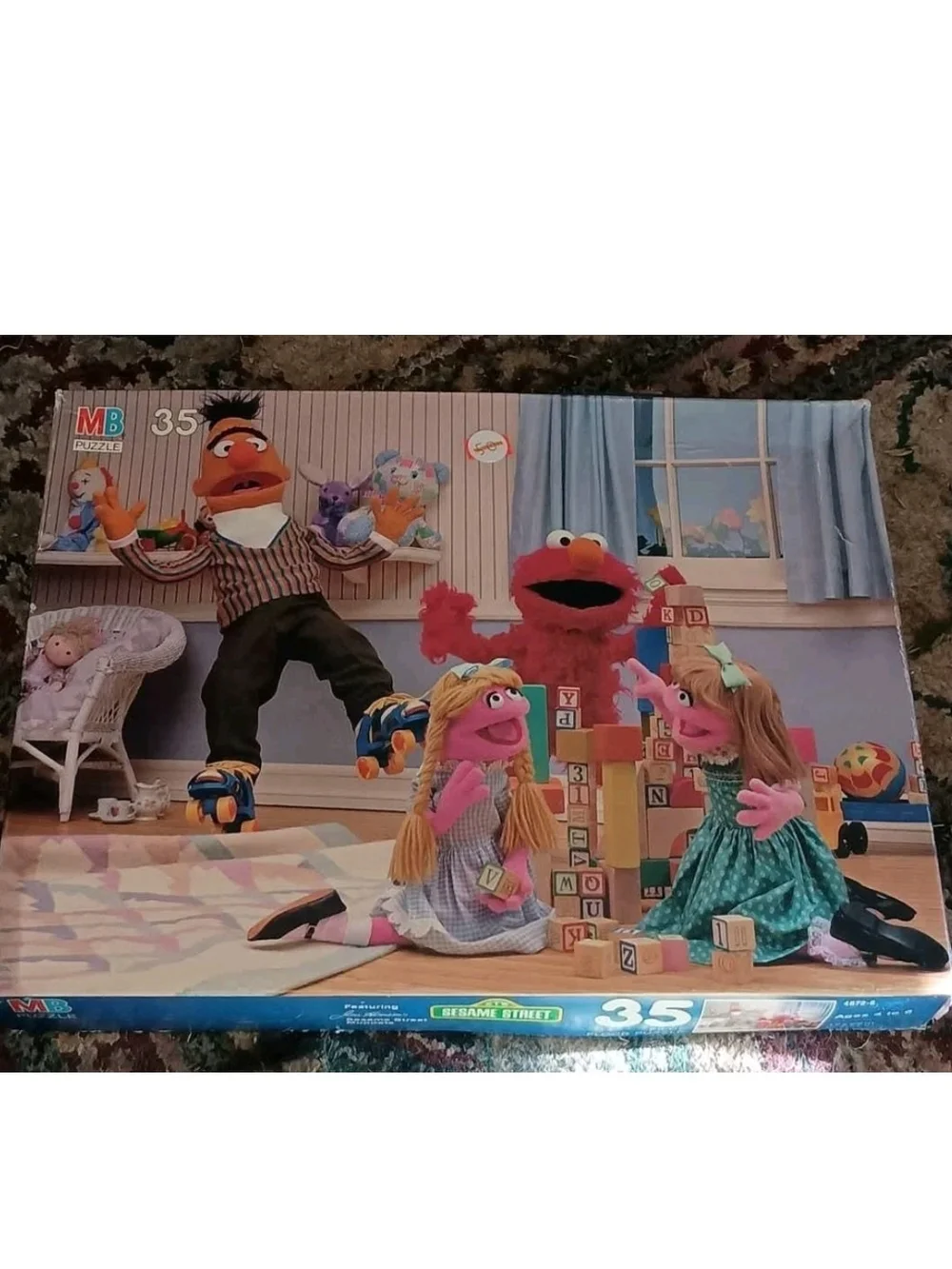 Sesame Street Block Play Puzzle with Red Elmo and Pink Puppets